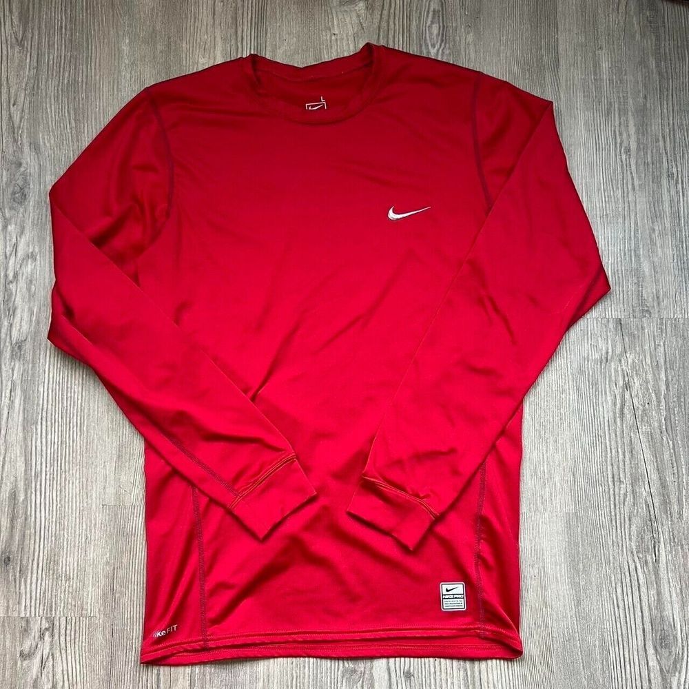 Nike Men's Long Sleeve Shirt in Vibrant Red